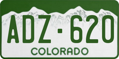 CO license plate ADZ620