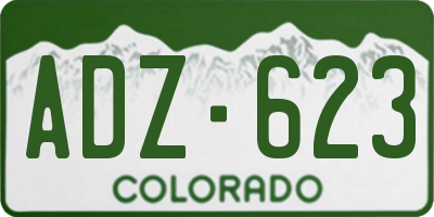 CO license plate ADZ623