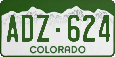 CO license plate ADZ624