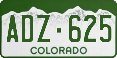 CO license plate ADZ625