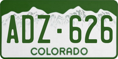 CO license plate ADZ626