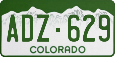 CO license plate ADZ629