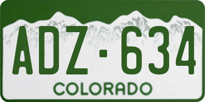 CO license plate ADZ634