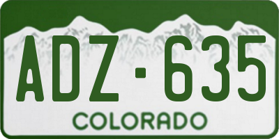 CO license plate ADZ635