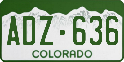 CO license plate ADZ636