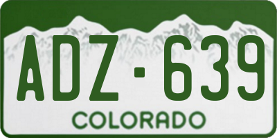 CO license plate ADZ639