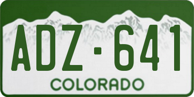 CO license plate ADZ641