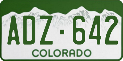CO license plate ADZ642
