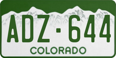 CO license plate ADZ644