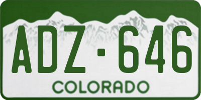 CO license plate ADZ646