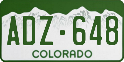 CO license plate ADZ648