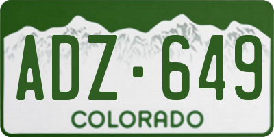 CO license plate ADZ649