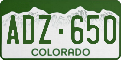 CO license plate ADZ650