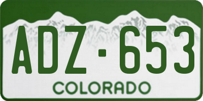 CO license plate ADZ653