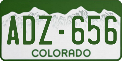 CO license plate ADZ656