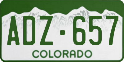 CO license plate ADZ657