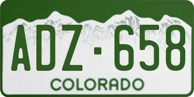 CO license plate ADZ658