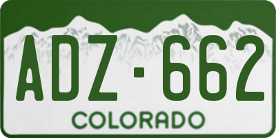 CO license plate ADZ662