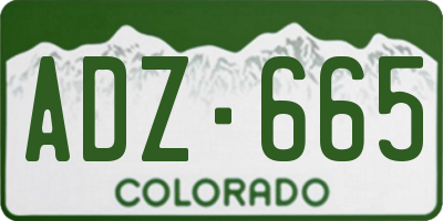 CO license plate ADZ665
