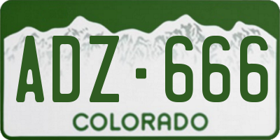 CO license plate ADZ666