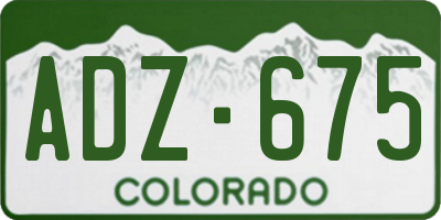CO license plate ADZ675