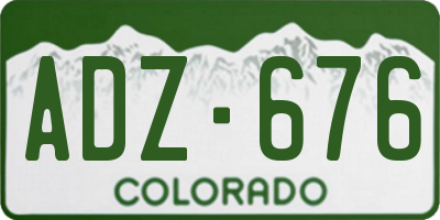 CO license plate ADZ676