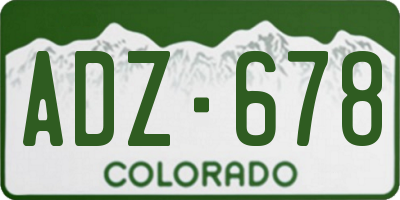 CO license plate ADZ678
