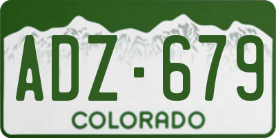 CO license plate ADZ679