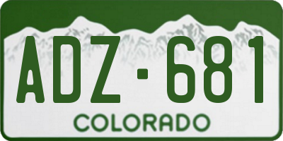 CO license plate ADZ681