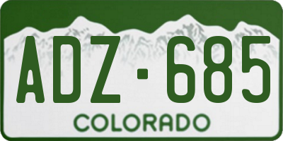 CO license plate ADZ685