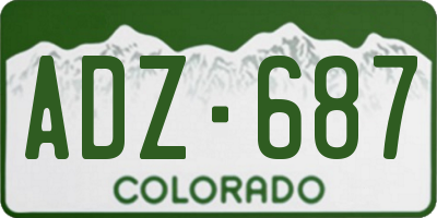 CO license plate ADZ687