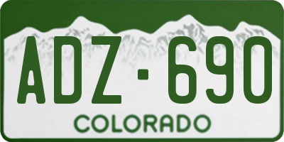 CO license plate ADZ690