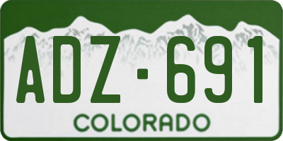 CO license plate ADZ691