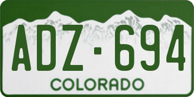 CO license plate ADZ694