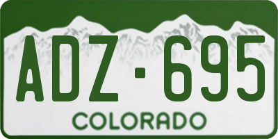 CO license plate ADZ695