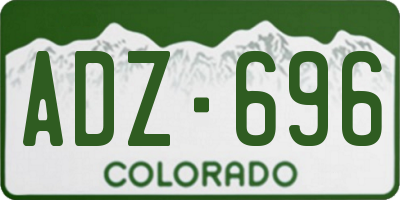 CO license plate ADZ696
