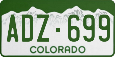 CO license plate ADZ699