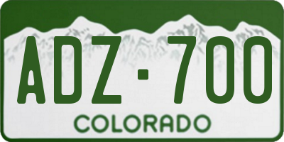 CO license plate ADZ700