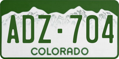 CO license plate ADZ704