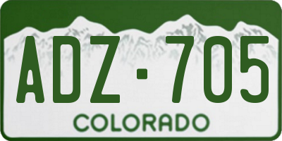 CO license plate ADZ705