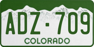 CO license plate ADZ709