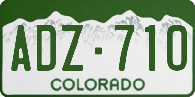 CO license plate ADZ710
