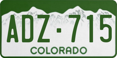 CO license plate ADZ715