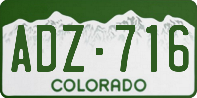 CO license plate ADZ716
