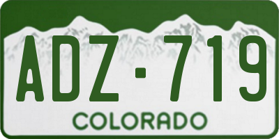 CO license plate ADZ719