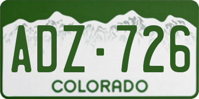 CO license plate ADZ726