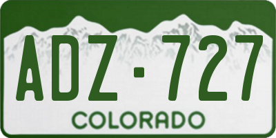 CO license plate ADZ727