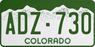 CO license plate ADZ730