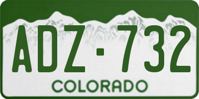CO license plate ADZ732