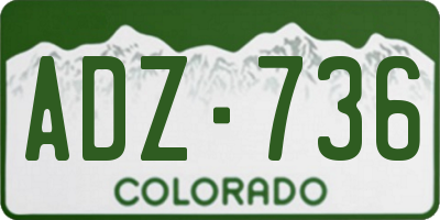 CO license plate ADZ736